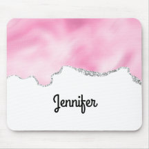 Roze en zilveren faux Glitter Border Stijlvol