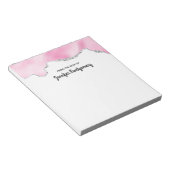 Roze en zilveren faux Glitter Border Stijlvol Notitieblok (Schuin)