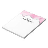 Roze en zilveren faux Glitter Border Stijlvol Notitieblok (Linkerzijde)