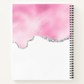 Roze en zilveren faux Glitter Border Stijlvol Notitieboek (Achterkant)