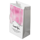 Roze en zilveren faux Glitter Border Stijlvolle Za Klein Cadeauzakje (Achterkant Gekanteld)