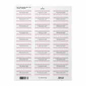 Roze en zilveren Faux Glitter-Stippen op maat Etiket (Full Sheet)