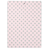 Roze en zilveren Faux Glitter-Stippen op maat Klembord (Achterkant)