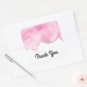 Roze en zilveren faux stijlvolDankuwel Vierkante Sticker (Envelop)
