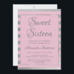 Roze en zilveren folie Sweet 16 Verjaardag Kaart<br><div class="desc">Pink and Silver Foil Glam Sweet Sixteen Birthday Party Invitation voor een 16e verjaardagsfeest. Deze moderne uitnodiging is perfect voor een roze en zilveren Girly Sweet 16 verjaardagsfeestje. Neem contact op met de ontwerper voor aangepaste overeenkomende items.</div>
