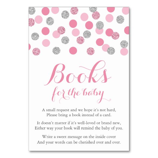 Roze en zilveren glitter Breng een boek invoegen K Kaart (Voorkant)