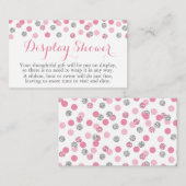 Roze en Zilveren Glitter Display Douche Inzetstuk  Informatiekaartje (Voorkant / Achterkant)
