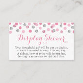 Roze en Zilveren Glitter Display Douche Inzetstuk  Informatiekaartje (Voorkant)