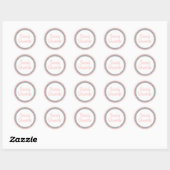 Roze en Zilveren Glitter Favor Sticker (Vel)