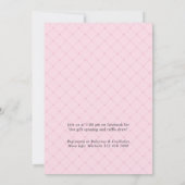 Roze en zilveren glitter Floral drive by Shower Kaart (Achterkant)