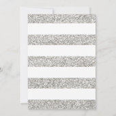 Roze en Zilveren Glitter Meisje Baby shower Invita Kaart (Achterkant)