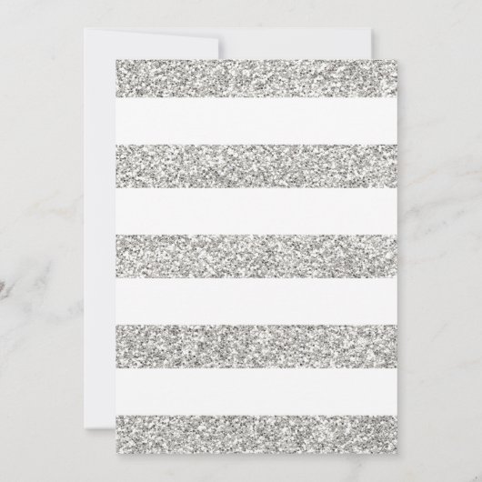 Roze en Zilveren Glitter Meisje Baby shower Invita Kaart (Achterkant)