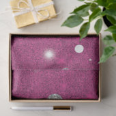 Roze en Zilveren Glitter Polka Dots Kerstmis Tissuepapier (Geschenk)