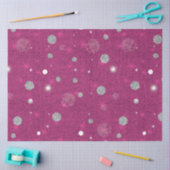 Roze en Zilveren Glitter Polka Dots Kerstmis Tissuepapier (Craft)