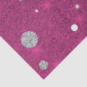 Roze en Zilveren Glitter Polka Dots Kerstmis Tissuepapier (Detail)