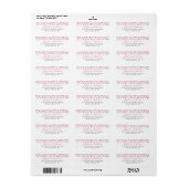 Roze en Zilveren Glitter Retouradres Labels (Full Sheet)