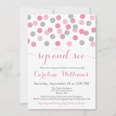 Roze en Zilveren Glitter Sip en Bekijk uitnodiging (Voorkant)