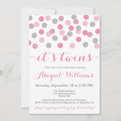 Roze en Zilveren Glitter Twins Baby shower Invites Kaart (Voorkant)