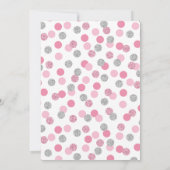 Roze en Zilveren Glitter Twins Baby shower Invites Kaart (Achterkant)