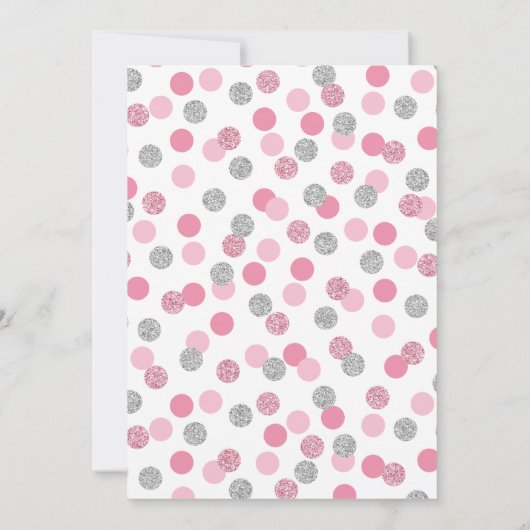 Roze en Zilveren Glitter Twins Baby shower Invites Kaart (Achterkant)