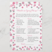 Roze en Zilveren Glitter wat in Uw Spel van de Tel (Voorkant / Achterkant)