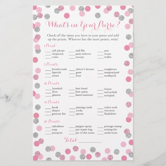 Roze en zilveren glitter Wat zit er in uw paarse g (Voorkant)