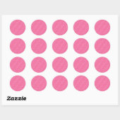 Roze en zilveren harten ronde sticker (Vel)