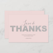Roze en zilveren liefde en Bedankt Dank u (Voorkant / Achterkant)