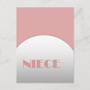 Roze en zilveren nichtje briefkaart