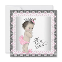 Roze en Zilveren Prinses Baby Meisje Shower