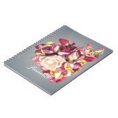 Roze en Zilveren Rose Boeket gepersonaliseerde naa Notitieboek (Linkerzijde)