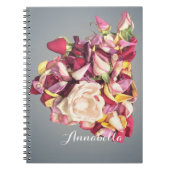 Roze en Zilveren Rose Boeket gepersonaliseerde naa Notitieboek (Voorkant)