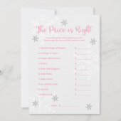 Roze en Zilveren Sneeuwvlok The Price is Right Spe Kaart (Voorkant)