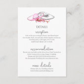 Roze en zilveren sombrero's met bloemenaccenten informatiekaartje (Voorkant)