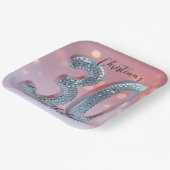 Roze en Zilveren Sparkling Disco Ball 30e verjaard Papieren Bordje (Gebogen)