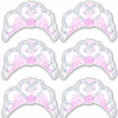 Roze en Zilveren Tiara Sticker Blad (Voorkant)