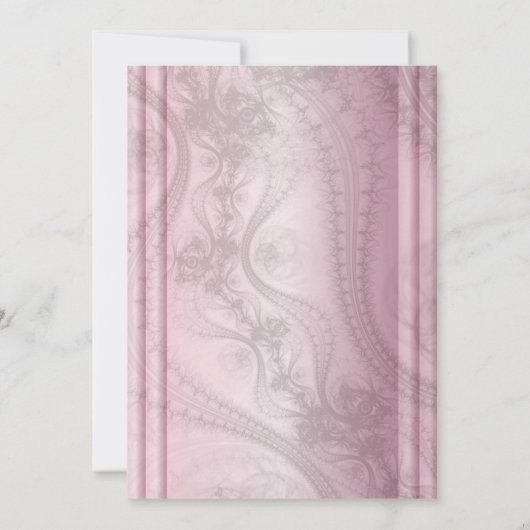 Roze en zilveren trouwuitnodiging kaart (Achterkant)