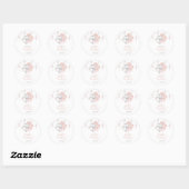 Roze en Zilveren Verjaardag Ronde Sticker (Vel)