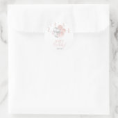 Roze en Zilveren Verjaardag Ronde Sticker (Tas)