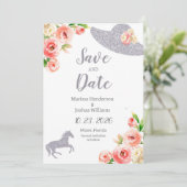 Roze en zilveren Vrijgezellenfeest Save The Date Kaart (Staand voorkant)