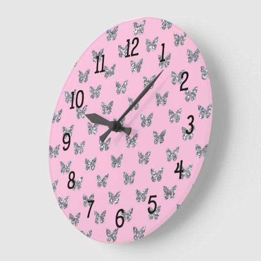Roze en zilverglaasde vlindervliegen grote klok (Hoek)