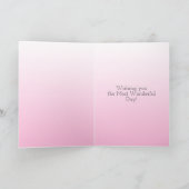 Roze en zilverkleurige perskoeken | Happy Birthday Kaart (Binnen)