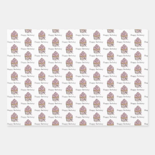 Roze en zilverkoekjes inpakpapier vel (Voorkant 2)