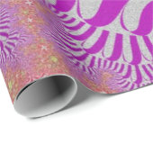 Roze en zilverkruis cadeaupapier (Rol Hoek)