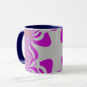 Roze en zilverkruis mok (Voorkant links)