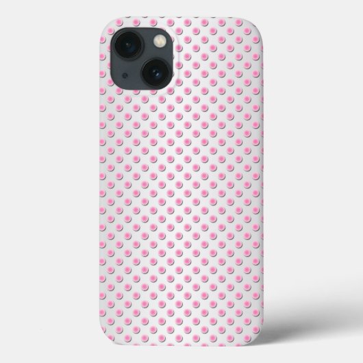 Roze en zilverwit stippenpatroon Case-Mate iPhone case (Achterkant)