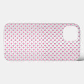 Roze en zilverwit stippenpatroon Case-Mate iPhone case (Achterkant (horizontaal))