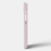 Roze en zilverwit stippenpatroon Case-Mate iPhone case (Achterkant / Links)
