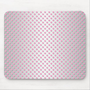 Roze en zilverwit stippenpatroon muismat