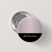 Roze en zilverwit stippenpatroon ronde button 3,2 cm (Voorkant /achterkant)